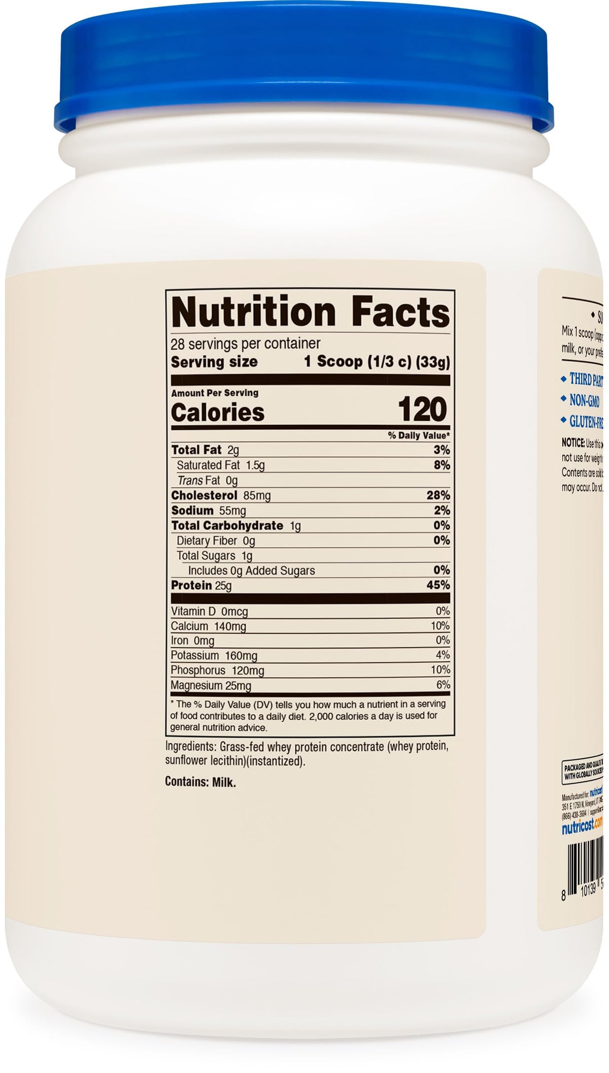 Nutricost Grass-Fed Whey Protein Concentrate - Undenatured
