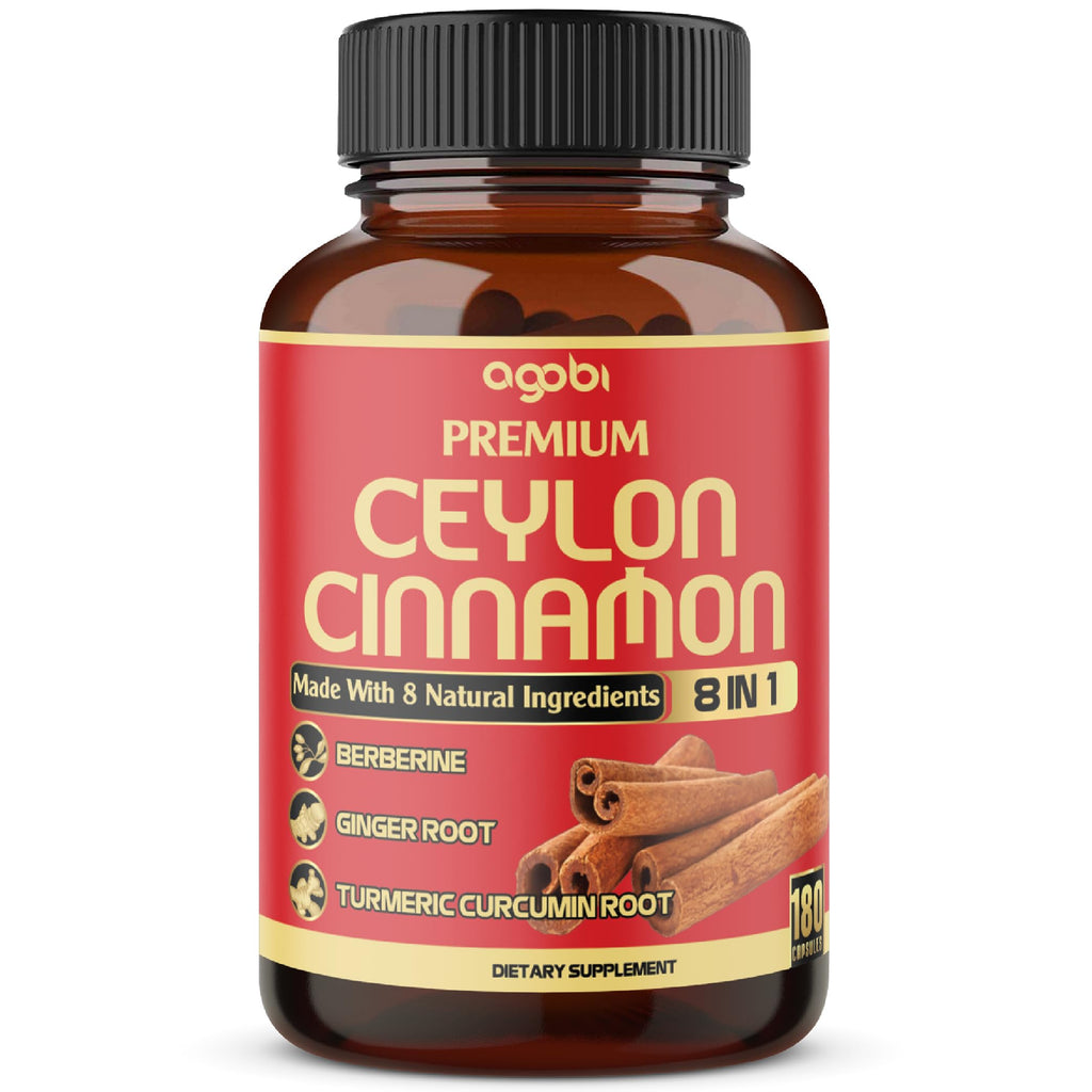 Agobi Ceylon Cinnamon with Berberine Supplement - 180 Capsules