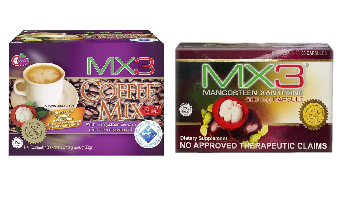 MX3 Mangosteen Xanthone Capsules & Coffee Mix Set - 10 Capsules