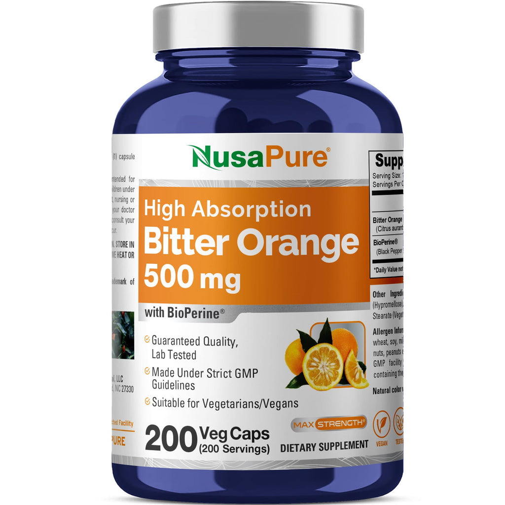NusaPure Bitter Orange 500mg - 200 Vegetarian Capsules