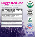 PURE CO Organic Elderberry 500mg Extract Capsules - 30 Count - image 3