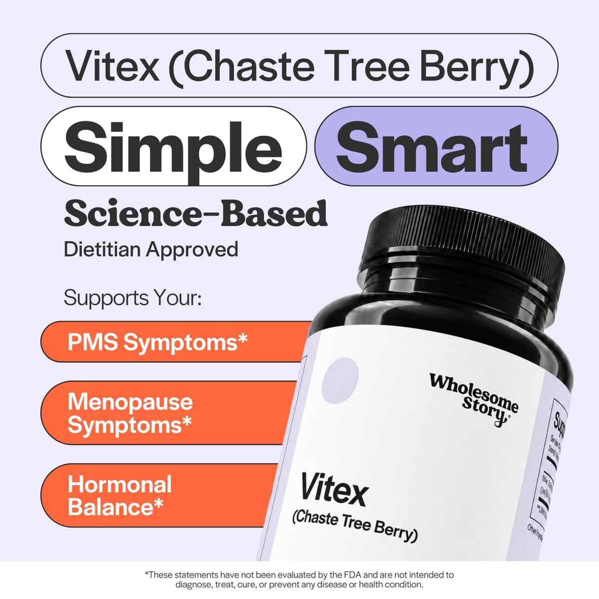 Wholesome Story Vitex Chasteberry Supplement for Women - 120 Capsules - image 3