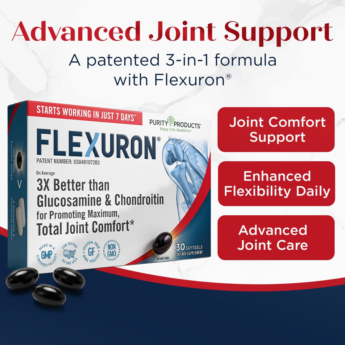 Purity Products Flexuron Joint Support Formula - 30 Softgels - image 3
