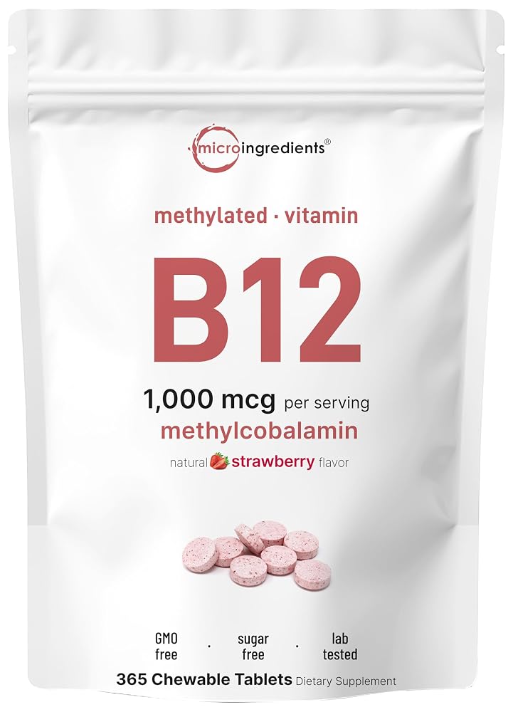 Micro Ingredients Vitamin B12 1000 mcg Methylcobalamin - 365 Tablets