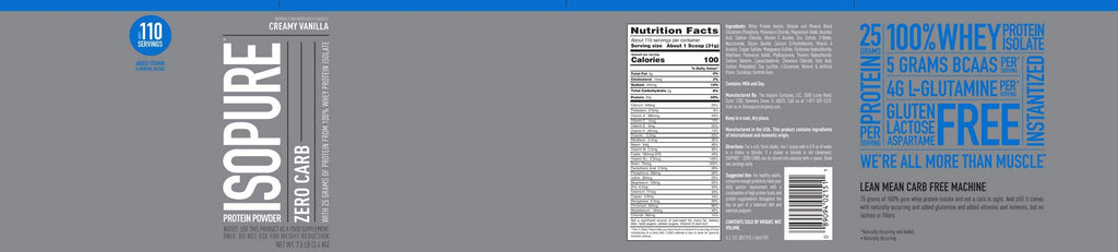 Nature's Best Isopure Zero Carb Whey Protein Creamy Vanilla - 7.5 lb - image 3