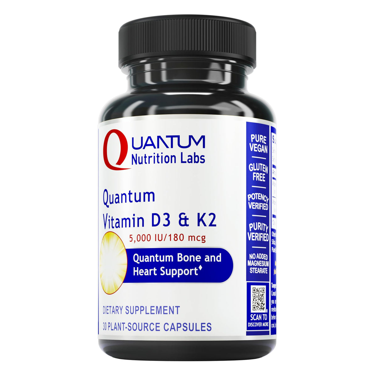 Quantum Nutrition Vitamin D3 and K2 5000 IU - 30 Capsules