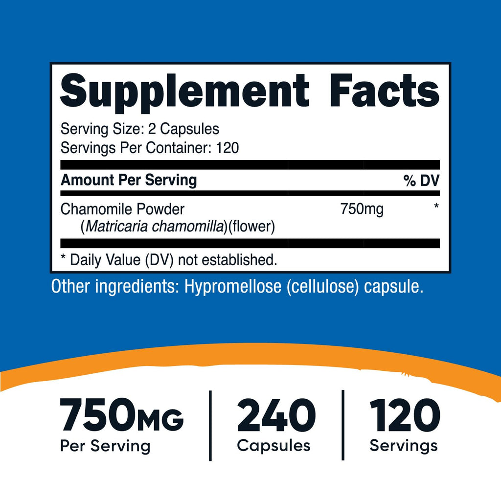 Nutricost Chamomile 750mg - 240 Vegetarian Capsules - image 2