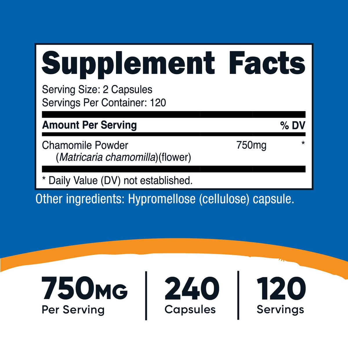 Nutricost Chamomile 750mg - 240 Vegetarian Capsules - image 2