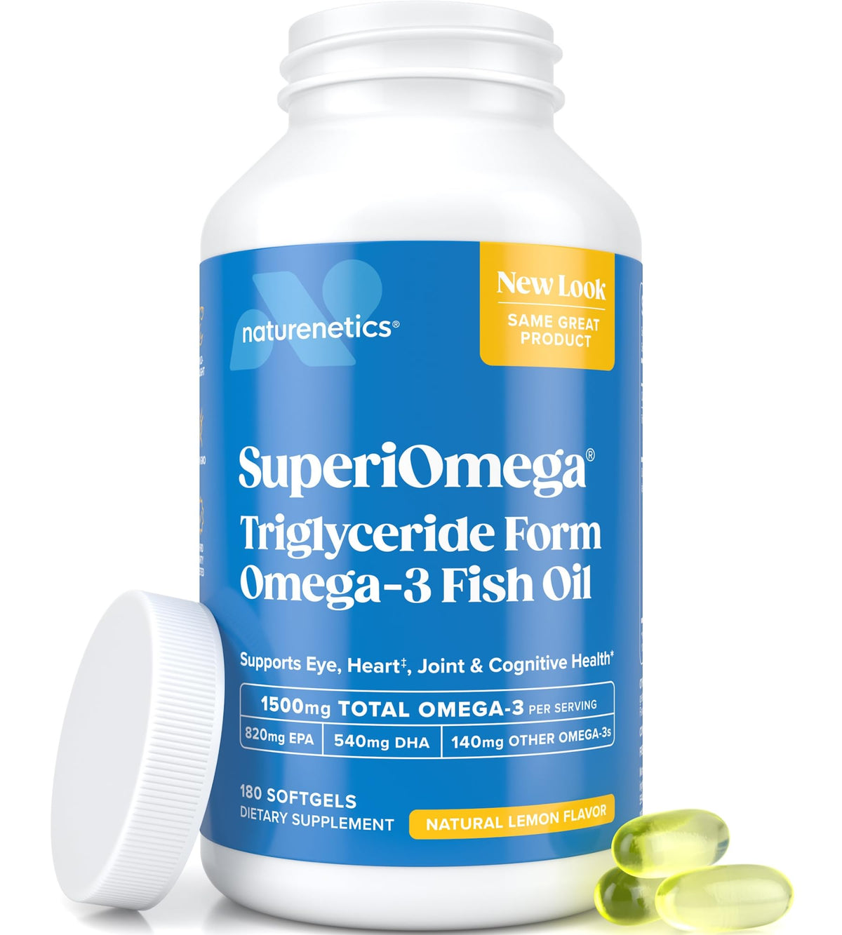 Naturenetics SuperiOmega rTG Omega-3 Fish Oil 1500mg - 180 Softgels