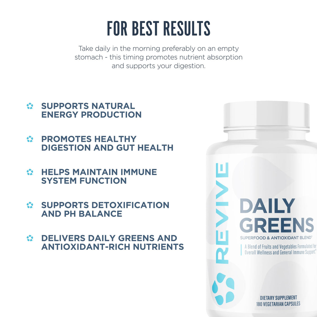 Revive MD Daily Greens Supplement for Immune Support - 180 Capsules - image 5