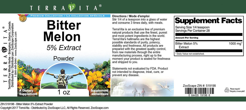 Terravita Bitter Melon 5% Powder - 3 Pack (1 oz each) - image 2