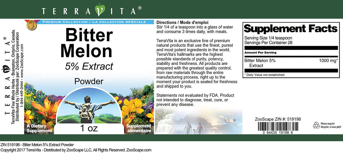 Terravita Bitter Melon 5% Powder - 3 Pack (1 oz each) - image 2
