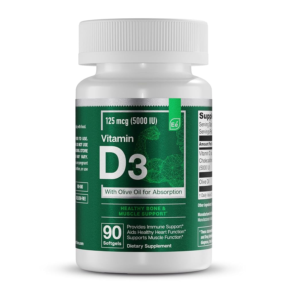 Essential Elements Vitamin D3 5000 IU Softgels - 90 Count
