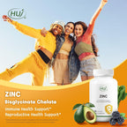 HUJ Zinc Bisglycinate Chelate Capsules for Immune Support - 60 Capsules - image 2