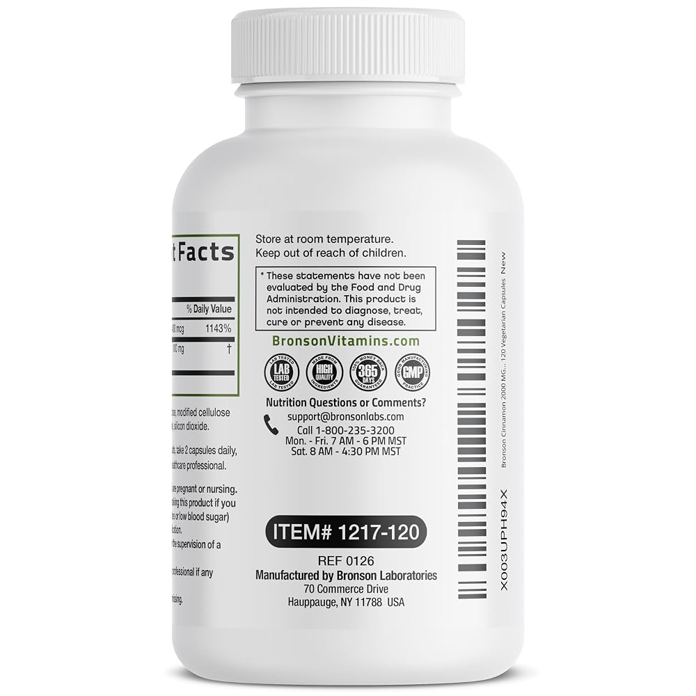 Bronson Capsule Cinnamon High Potency Chromium Soy , Gluten Free