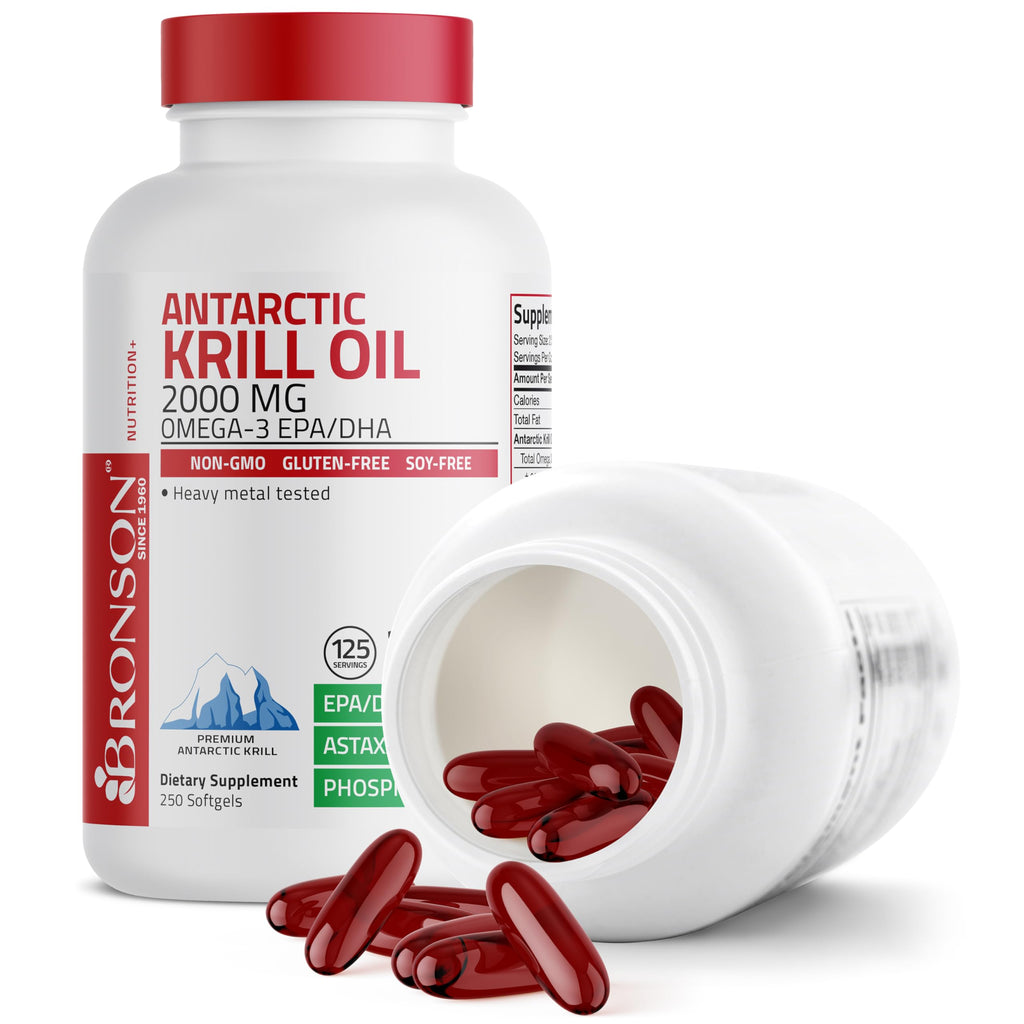Bronson Antarctic Krill Oil 2000 mg with Omega-3s EPA