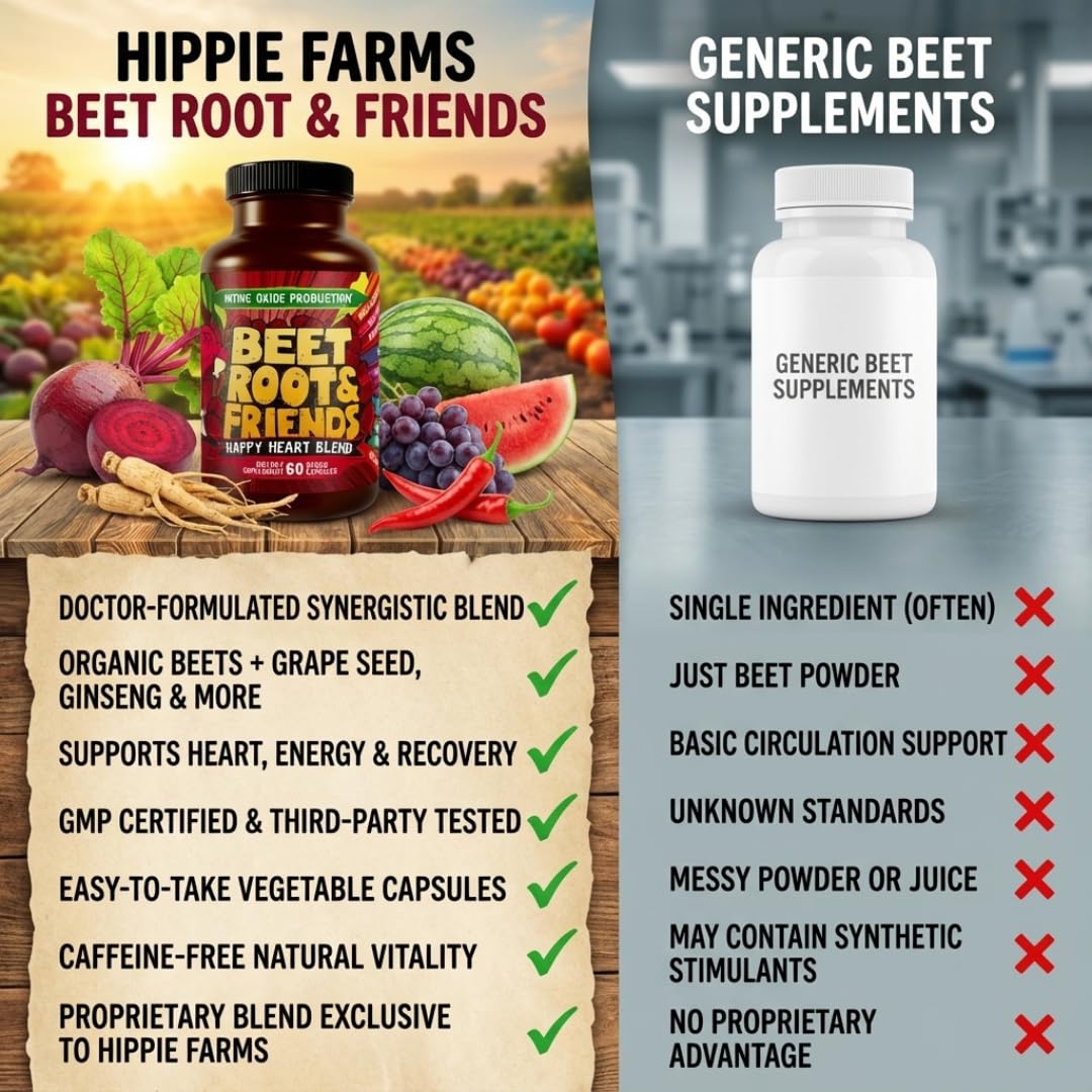 Hippie Farms Beet Root Capsules for Circulation - 60 Capsules - image 4