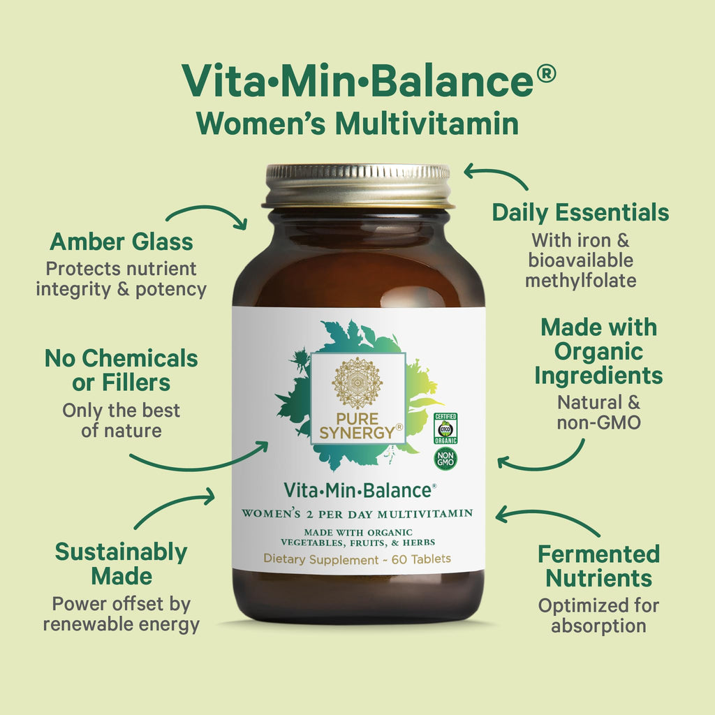 PURE SYNERGY Vita·Min·Balance Multivitamin for Women with Iron - 60 Tablets - image 3