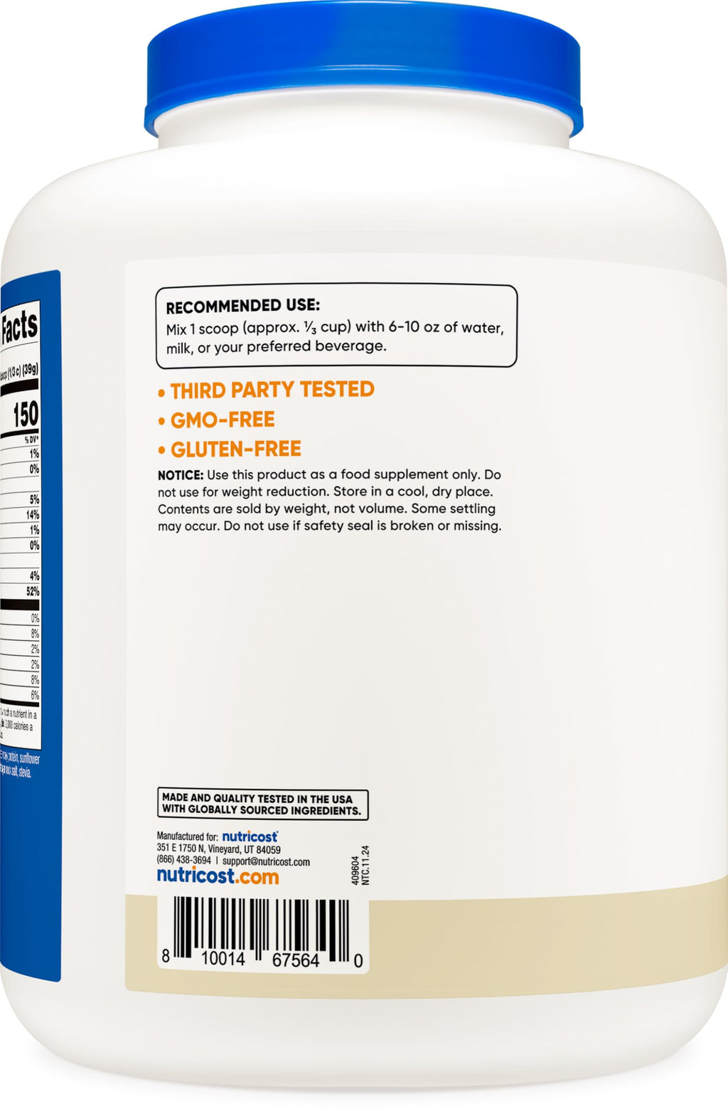 Nutricost Grass-Fed Whey Protein Isolate - Non-GMO