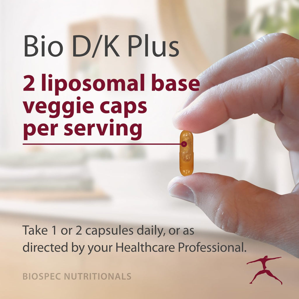BIOSPEC NUTRITIONALS Bio D/K Plus Vitamin D3 K2 - 60 Capsules - image 4