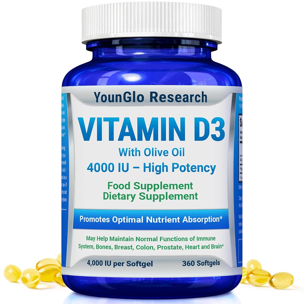 YounGlo Research Vitamin D3 4000 IU - 360 Softgels