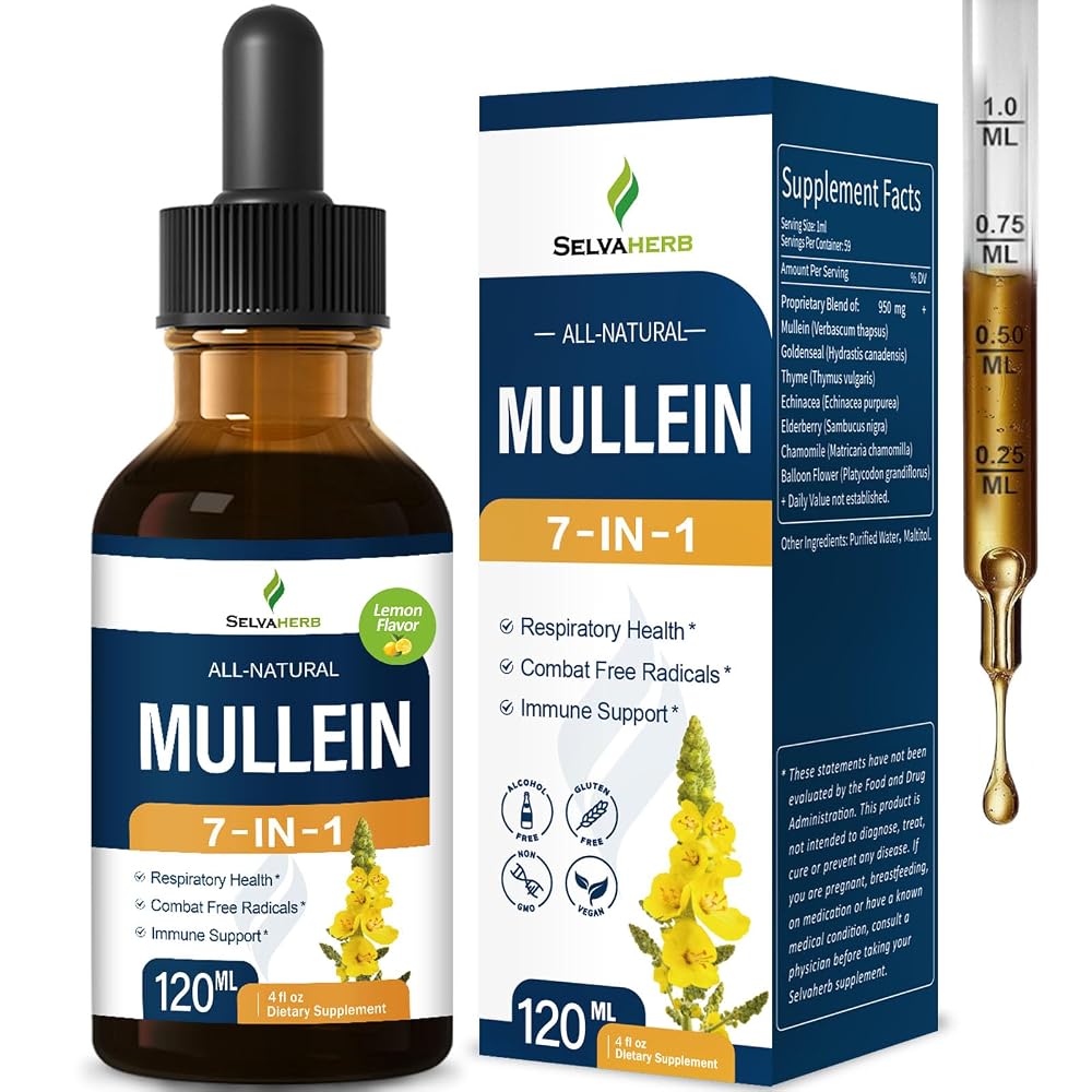 Selvaherb Mullein Drops for Respiratory Health - 2 Fl Oz