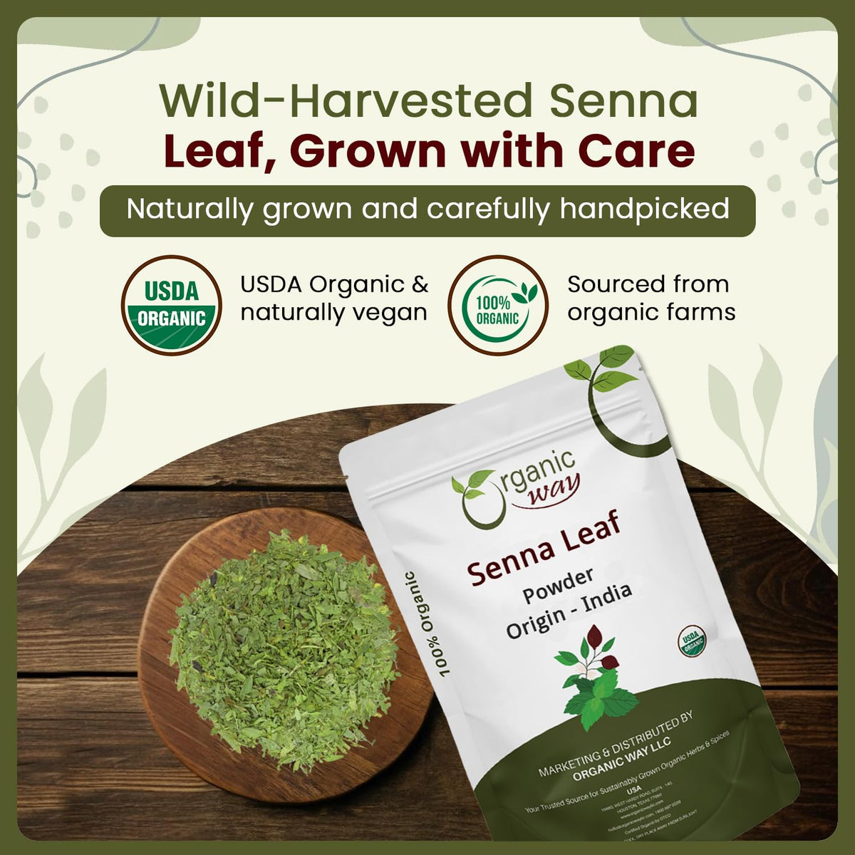 Organic Way Premium Grade Senna Leaf Powder - 16 Oz - image 3