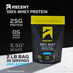 Ascent Whey Protein Powder - Post Workout Whey Protein Isolate