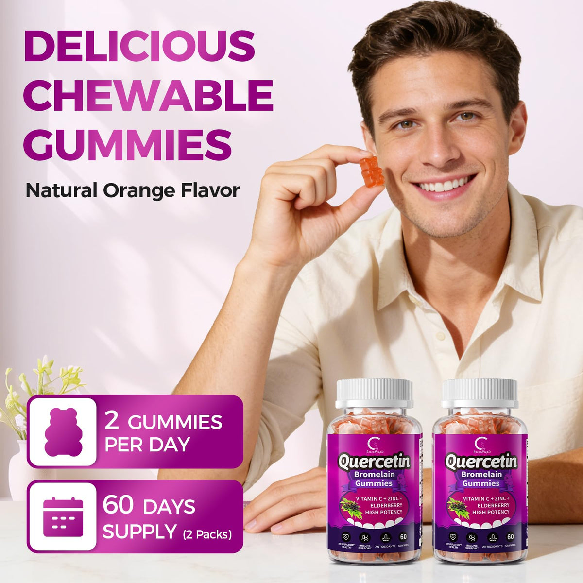 GPGP GreenPeople Quercetin with Bromelain Gummies - 120 Count - image 8