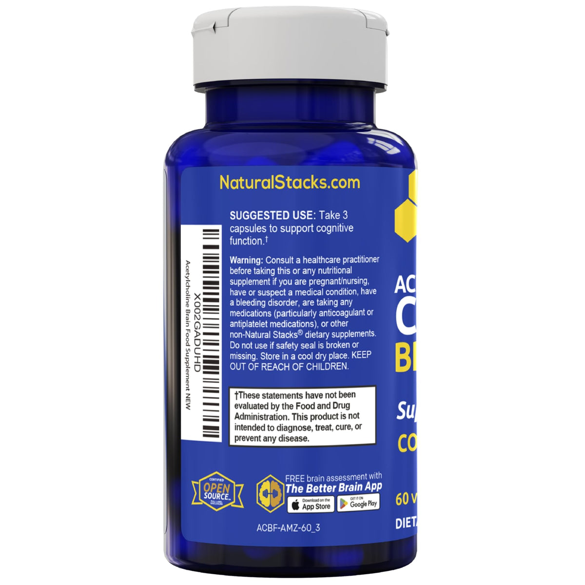 Natural Stacks Acetylcholine Brain Food with Alpha GPC - 60 Capsules - image 5