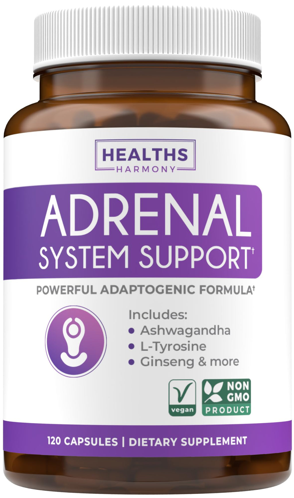 Healths Harmony Adrenal Support & Cortisol Manager - 120 Capsules