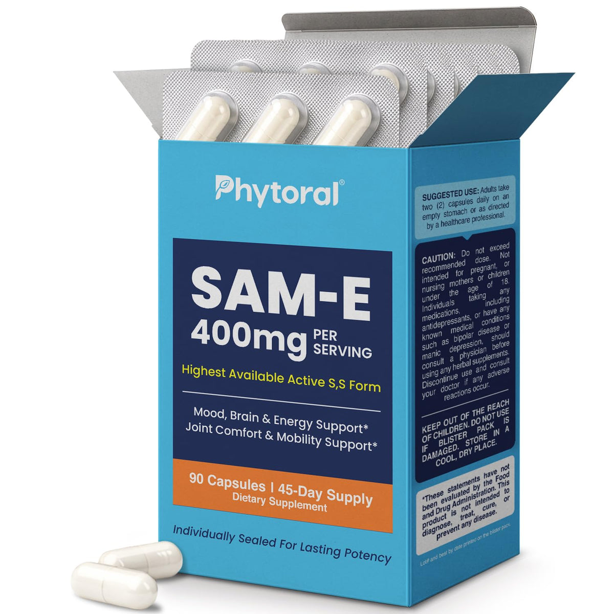 Phytoral SAM-e 400mg Capsules - 90 Count