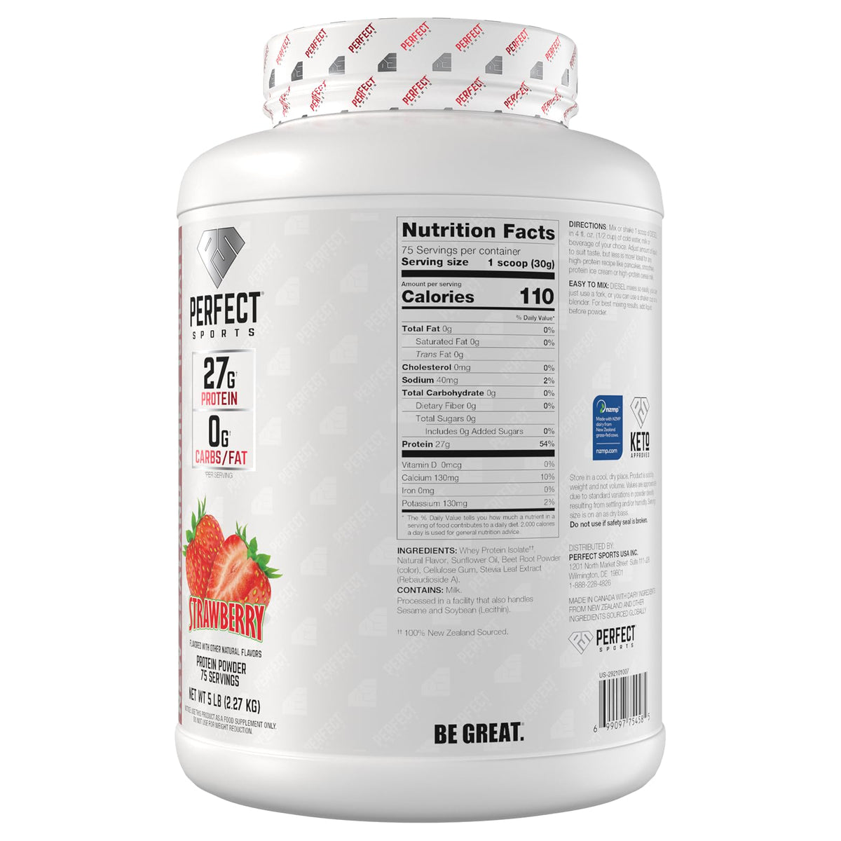 PERFECT SPORTS Diesel Whey Protein Isolate, Strawberry - 5 lb - image 7
