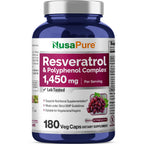 NusaPure Resveratrol & Polyphenol 1450mg - 180 Vegetarian Capsules