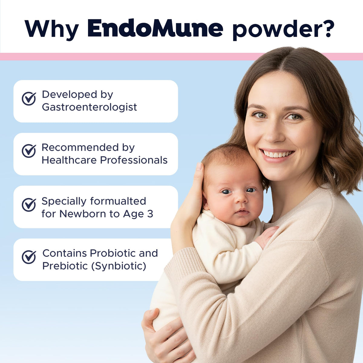 Endomune Jr Advanced Probiotic Powder for Infants - 2.1 oz - image 3