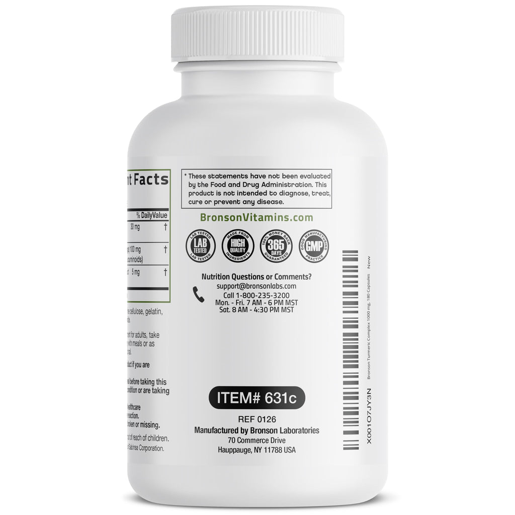 Bronson Turmeric Curcumin with BioPerine - High Potency Premium Joint