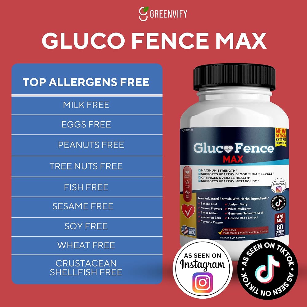 GREENVIFY Gluco Fence Max All Natural Formula to Maintain Healthy