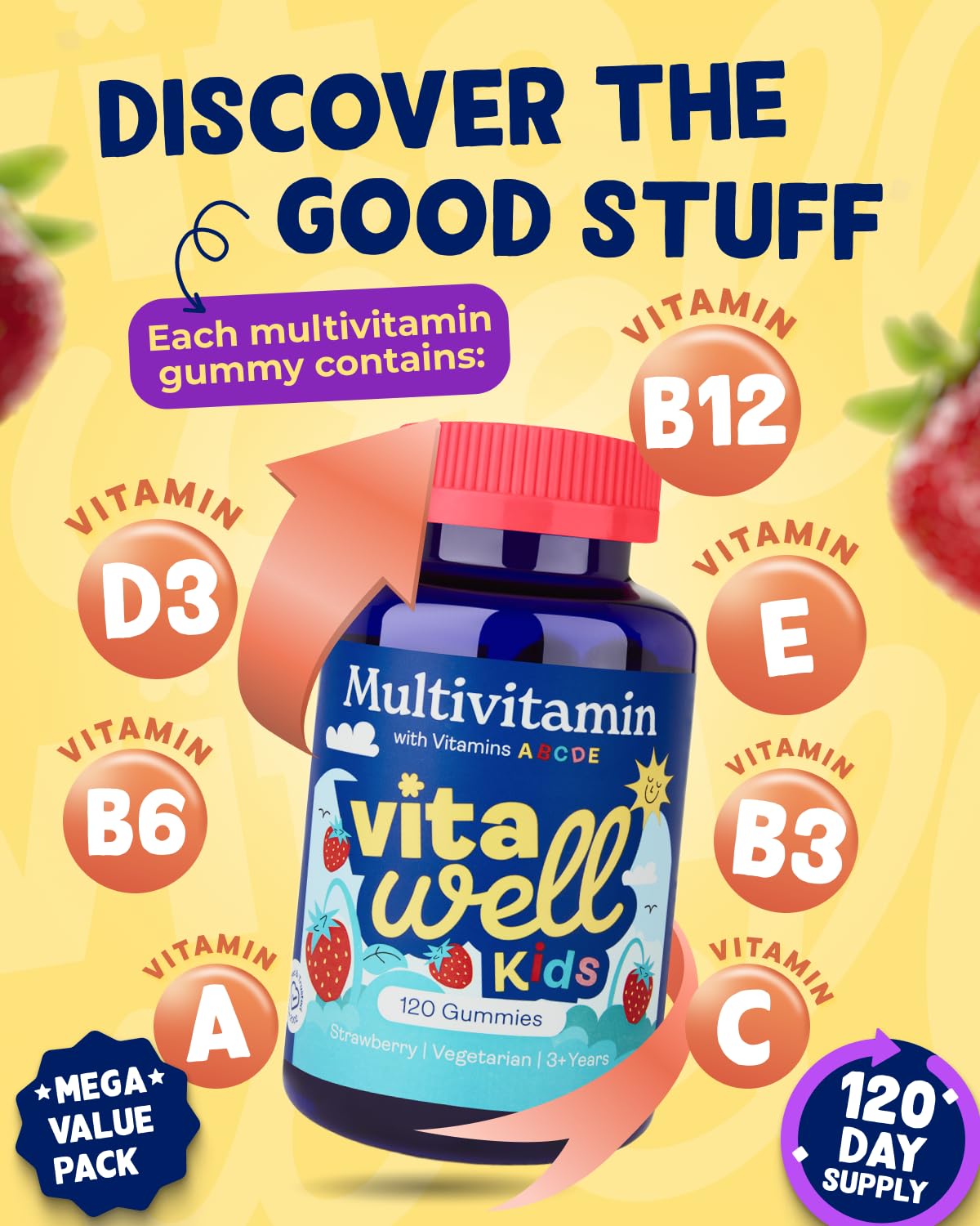 Vitawell HEZKUGU Kids Multivitamin Gummies - 120 Gummies - image 5
