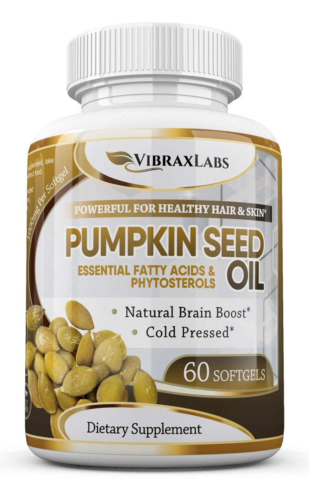 vibraxlabs Pumpkin Seed Oil - 100% Cold Pressed Pure 1000mg - image 7