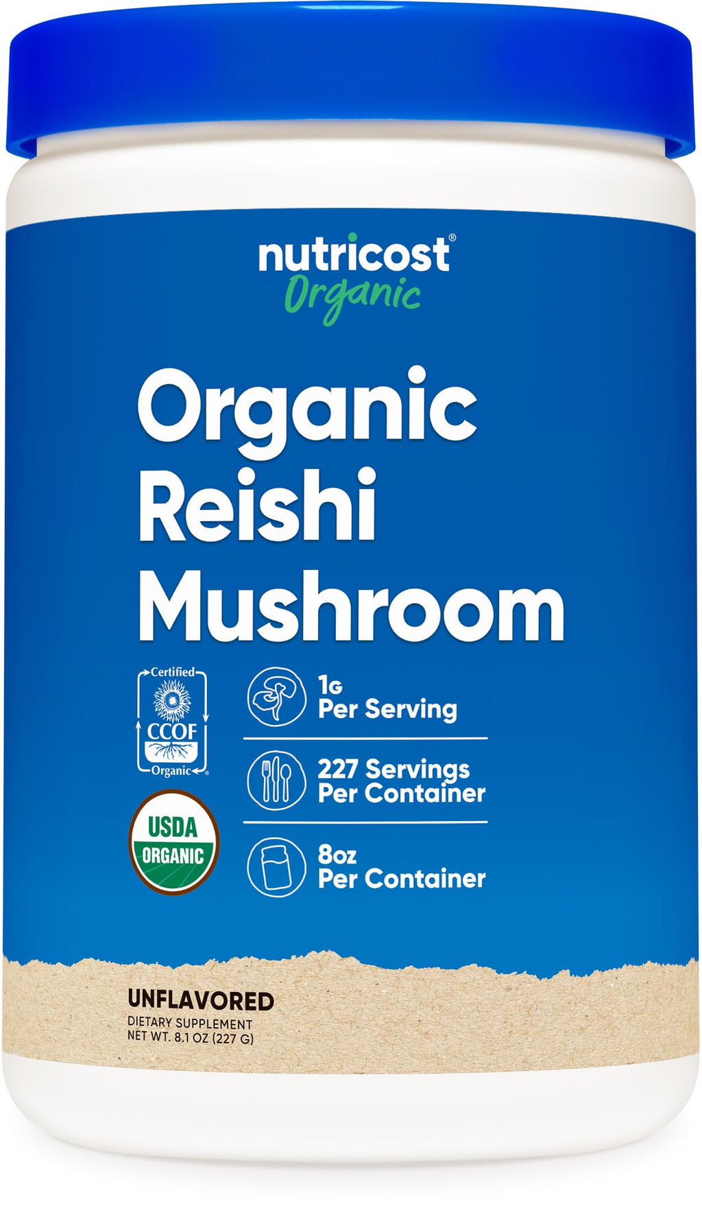 Nutricost Organic Reishi Mushroom Powder - 8 oz