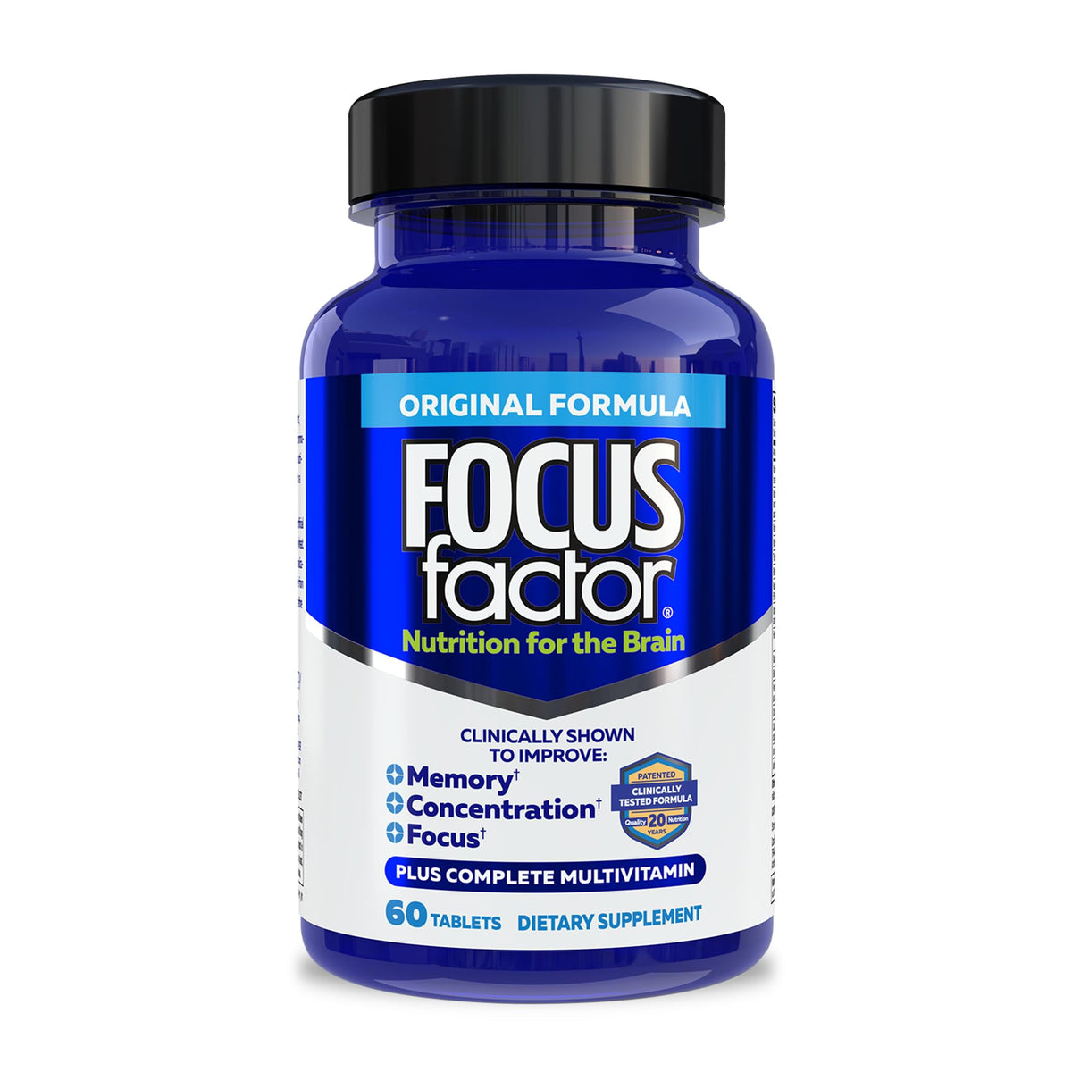 Focus Factor Brain Supplement for Memory & Concentration - 60 Tablets