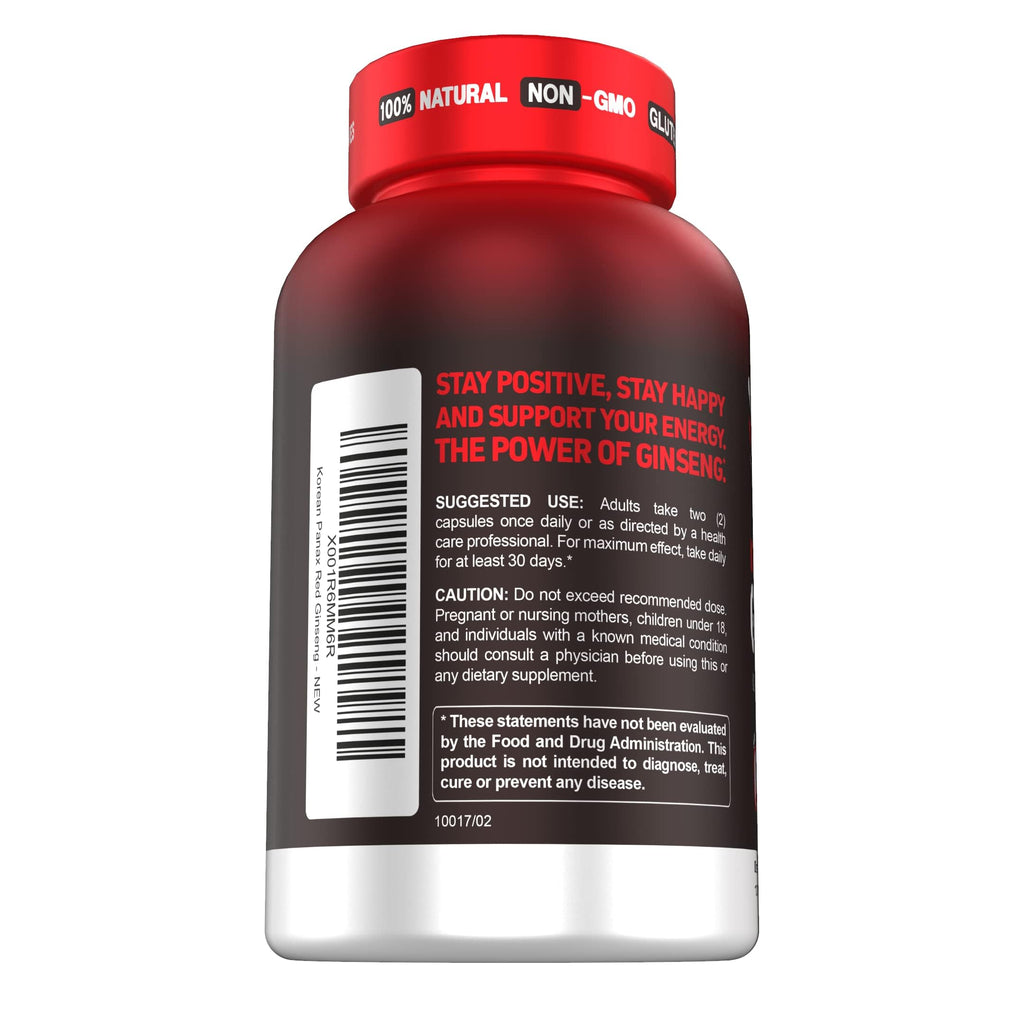 Herbtonics Korean Red Panax Ginseng 1500mg for Energy - 120 Vegan Capsules - image 3
