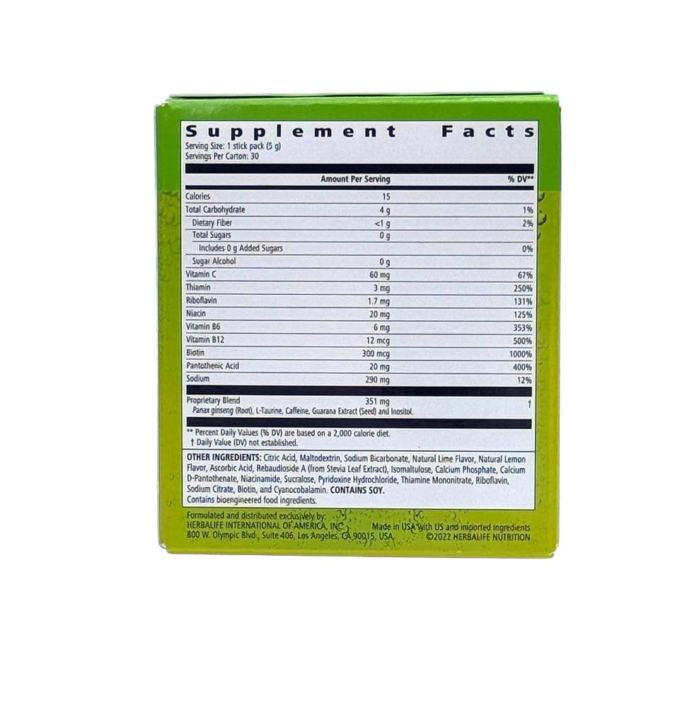 Herbalife LIFTOFF Energy Stick Packs Lemon-Lime Blast - 30 Packs - image 2