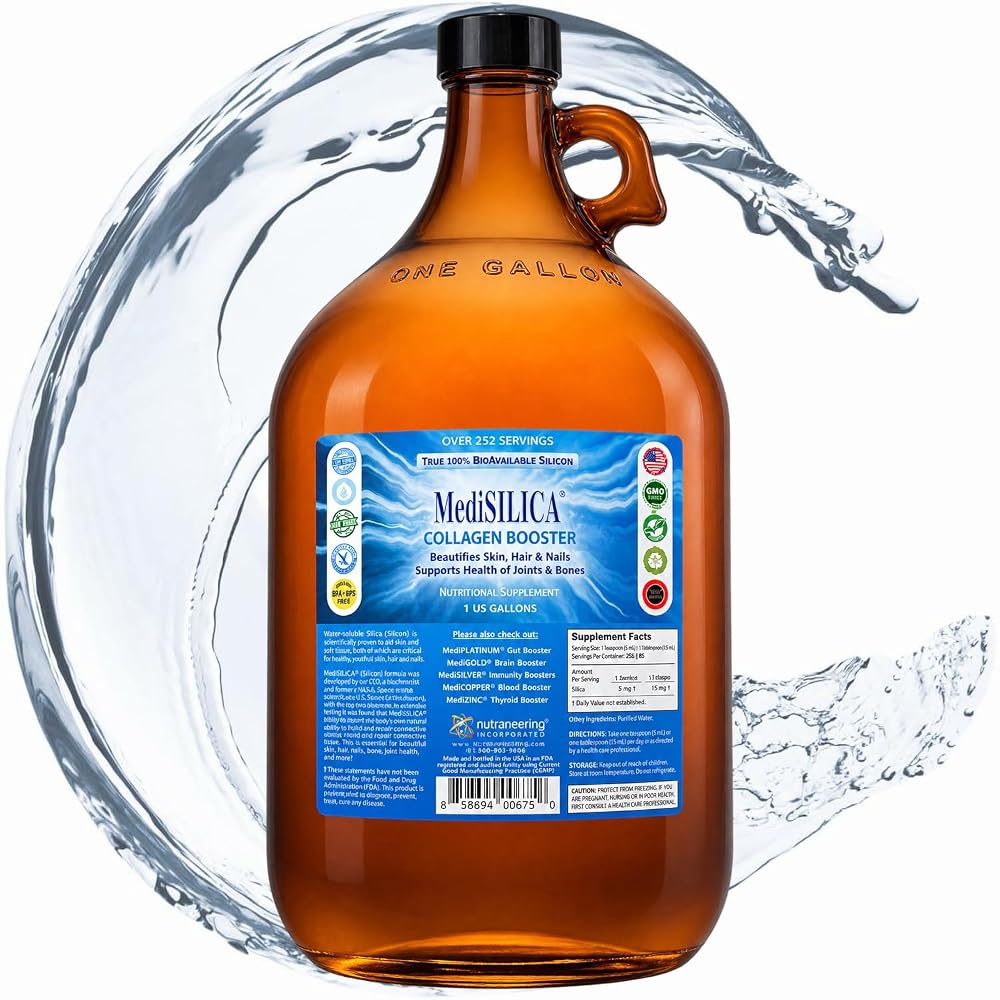 Nutraneering MediSILICA Collagen Booster Water-Soluble Silica - 128 Fl Oz