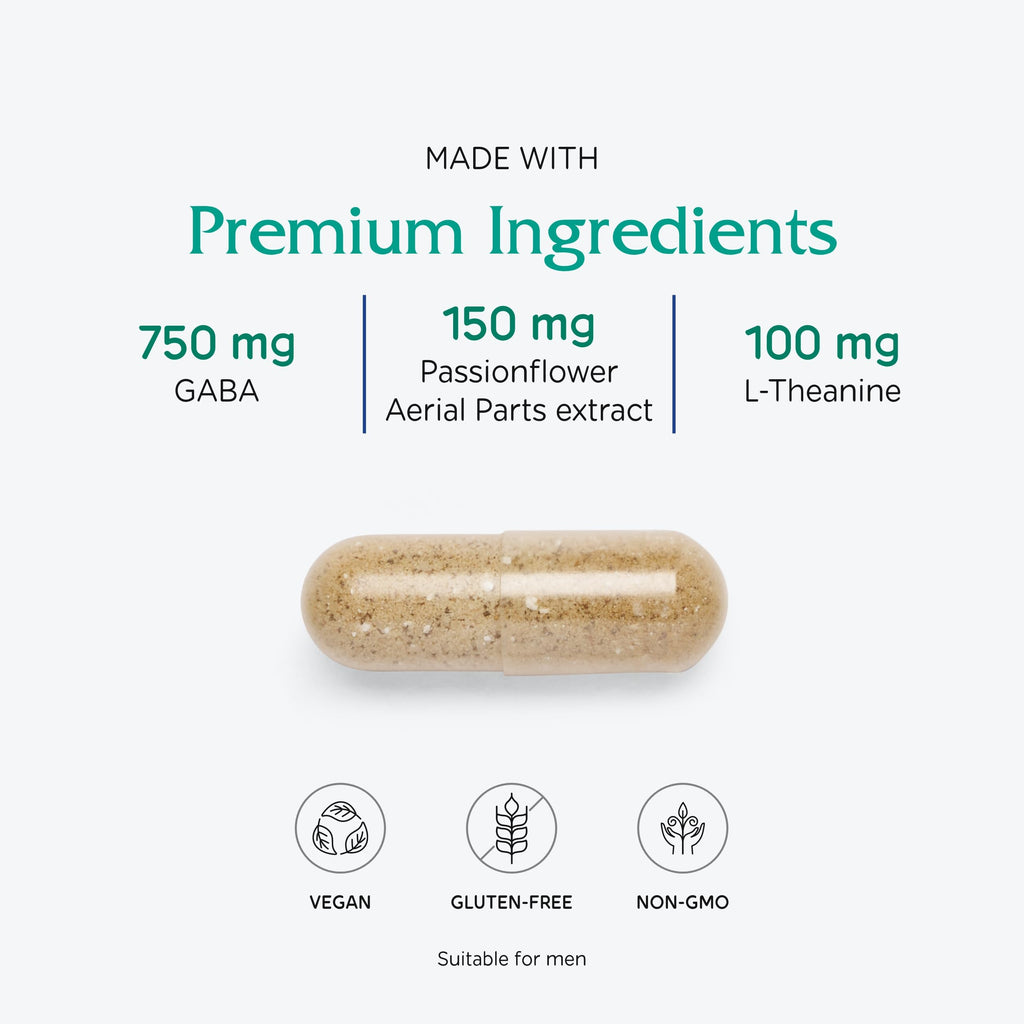 Vitanica GABA Ease, Relax with Vitamin B6 & L-Theanine, Vegan