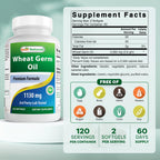 Best Naturals Wheat Germ Oil 1130 mg - 120 Softgels - image 2