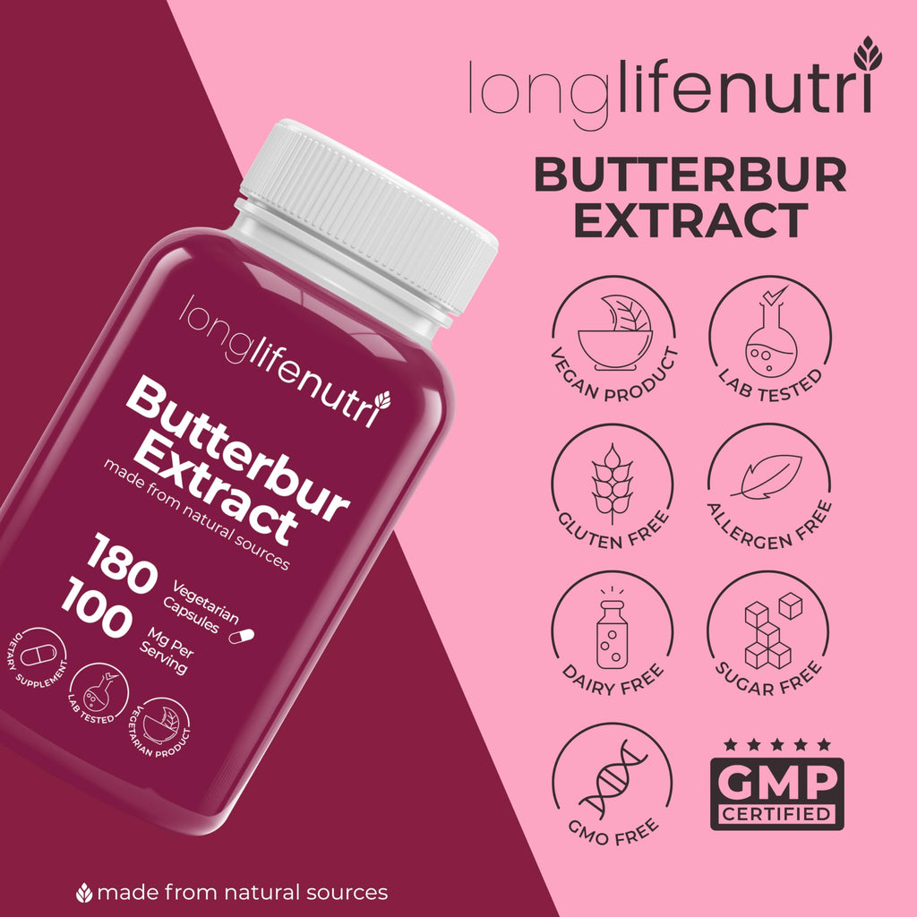LongLifeNutri Butterbur Extract 100mg - 180 Vegetarian Capsules - image 7