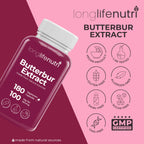 LongLifeNutri Butterbur Extract 100mg - 180 Vegetarian Capsules - image 7