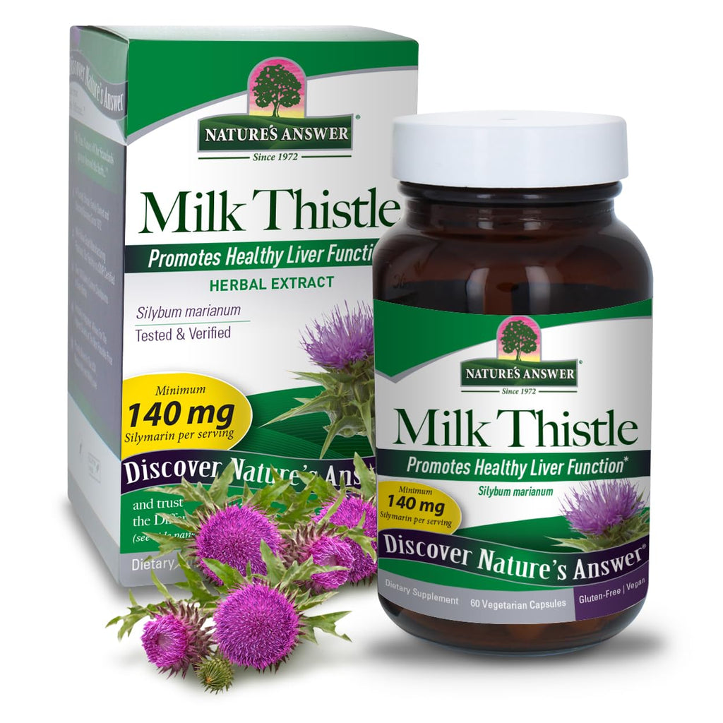 Nature's Answer Milk Thistle 80% Silymarin Seed Extract - 60 Capsules