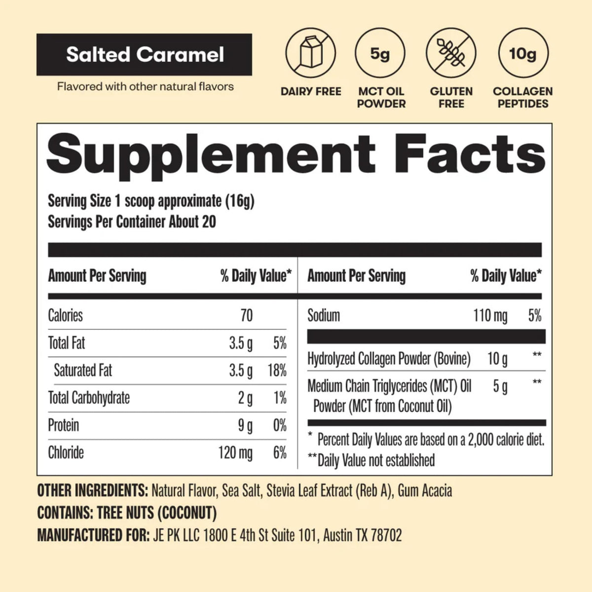 Perfect Keto Collagen Protein Powder with MCT Oil - Grassfed